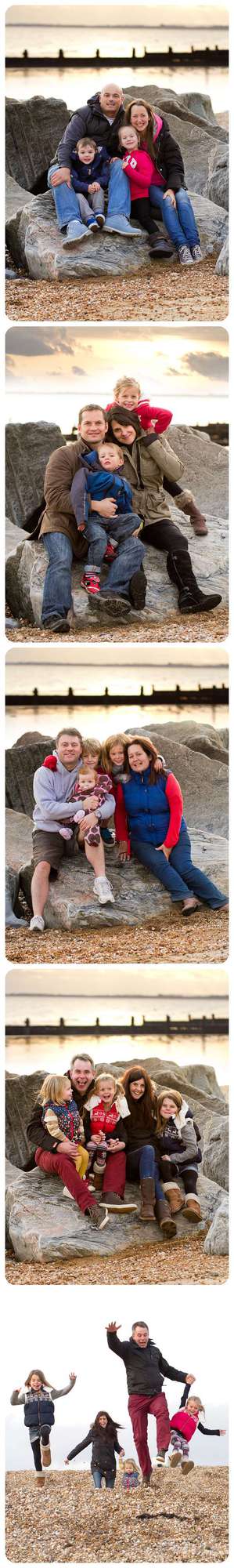 Family photos taken on Bognor Beach next to Butlins