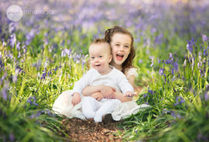 baby in bluebells