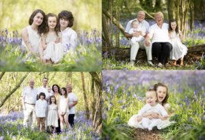 family photoshoot in bluebells