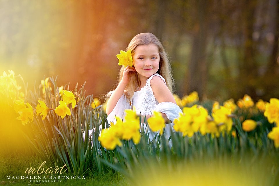 Girl in daffodils