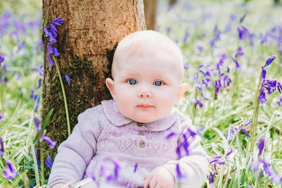 baby in the bluebells